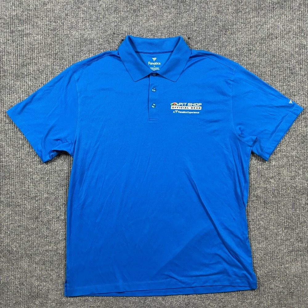Fanatics Mens Polo Shirt Size XL Blue Pit Shop Official Gear Blue NASCAR